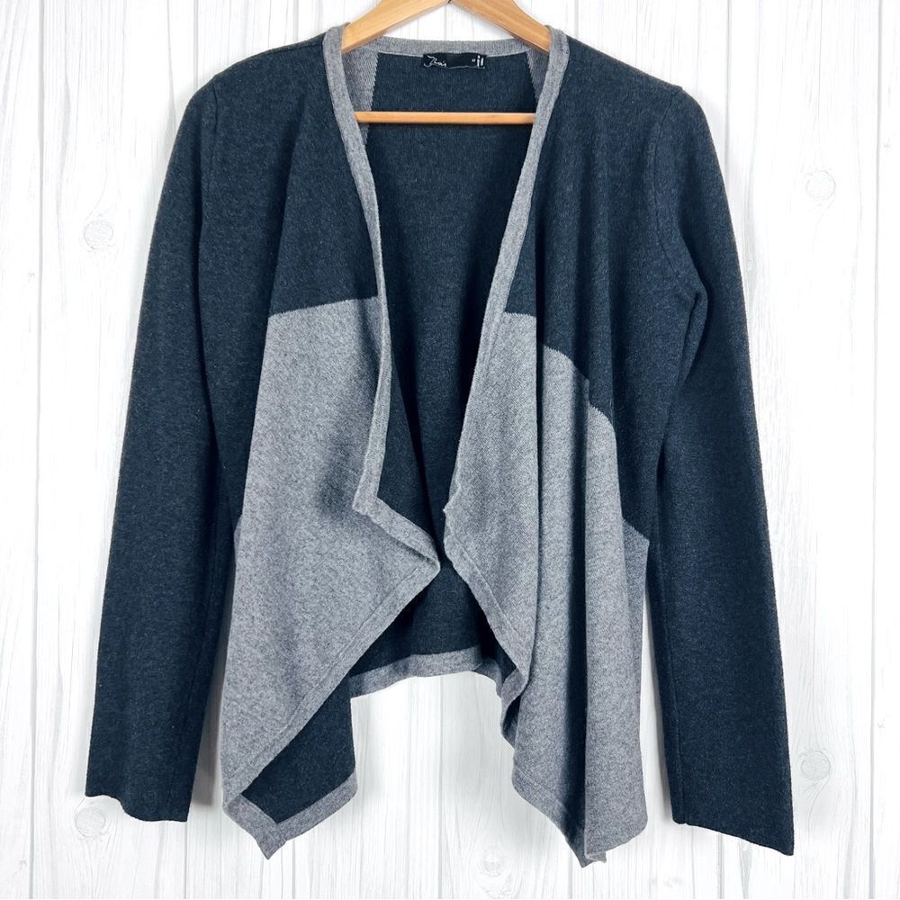 Noir Cardigan Sweater Open Cotton Blend